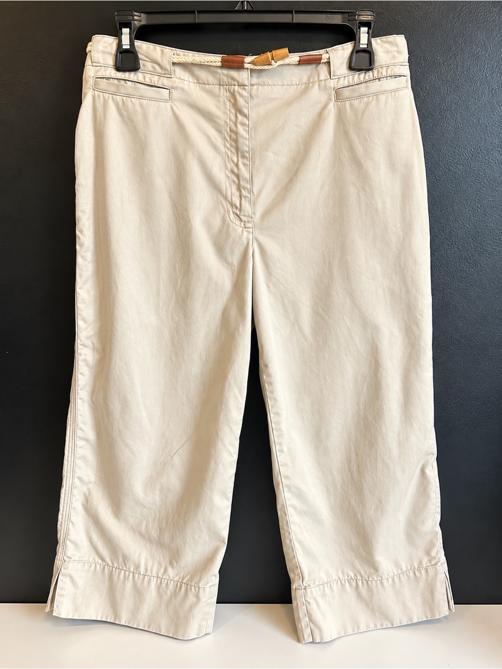 Lauren Ralph Lauren Khaki Capri Pants Women’s 4 Rope Belt LRL 1967 Preppy